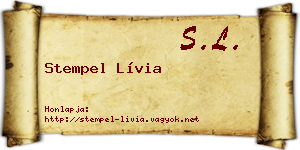 Stempel Lívia névjegykártya